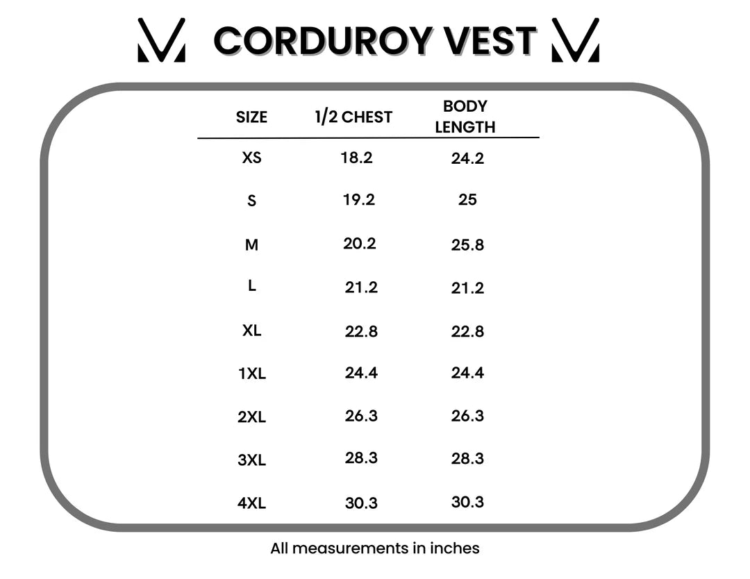 Corduroy Vest - Pumpkin