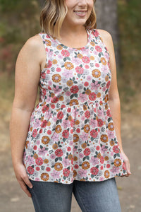 Renee Ruffle Tank - Fall Boho Floral