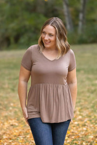 Sarah Ruffle Short Sleeve - Mocha