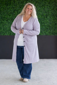 Colbie Ribbed Cardigan - Lavender