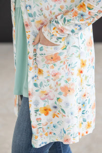 Classic Cardigan - Watercolor Floral