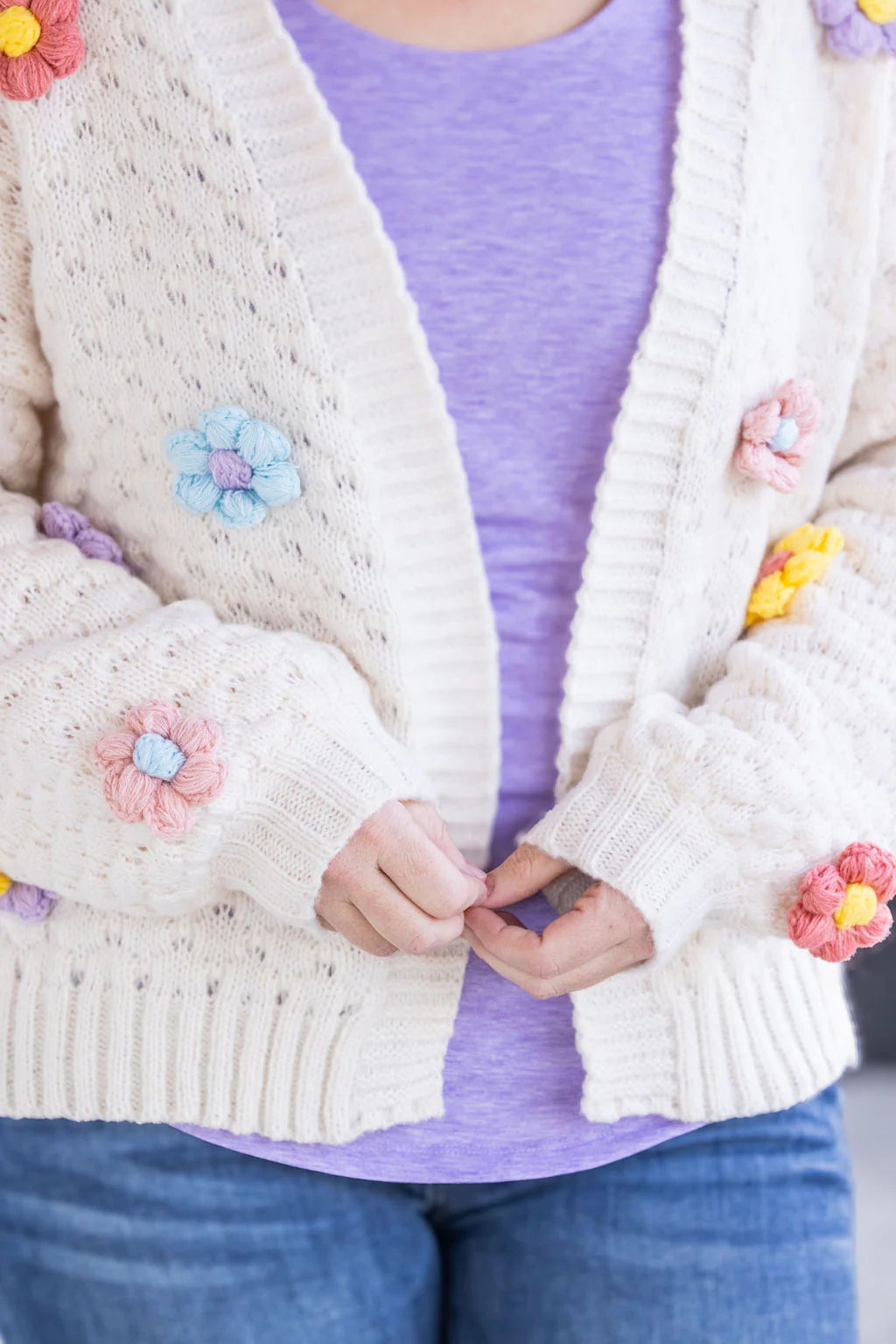 Flower Cardigan - Ivory