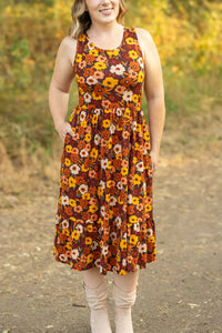 Bailey Dress - Brown Fall Floral