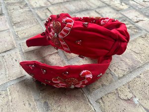 Candy Cane Beaded Headband