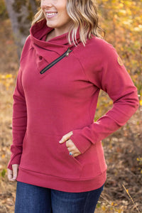 Classic Zoey ZipCowl Sweatshirt - Brick Red