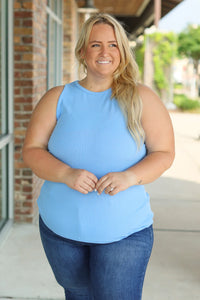 Tara Ribbed Tank - Light Blue