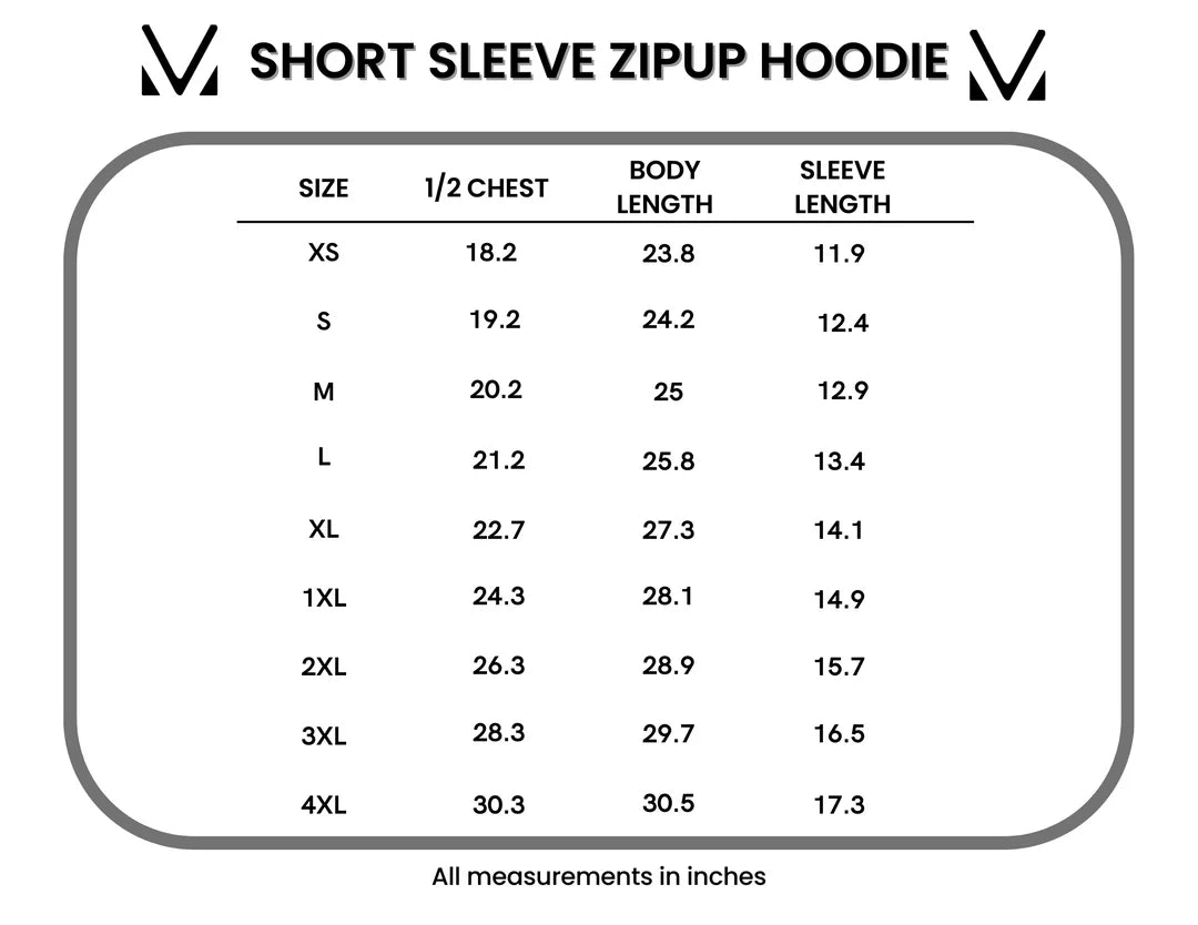 Short Sleeve ZipUp Hoodie - Blue - FINAL SALE