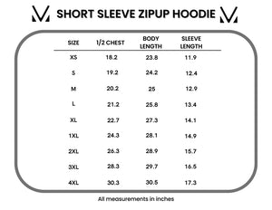 Short Sleeve ZipUp Hoodie - Blue - FINAL SALE