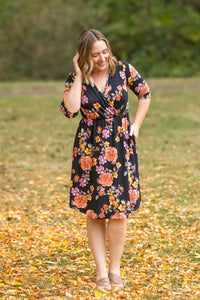 Taylor Dress - Black Fall Floral Mix