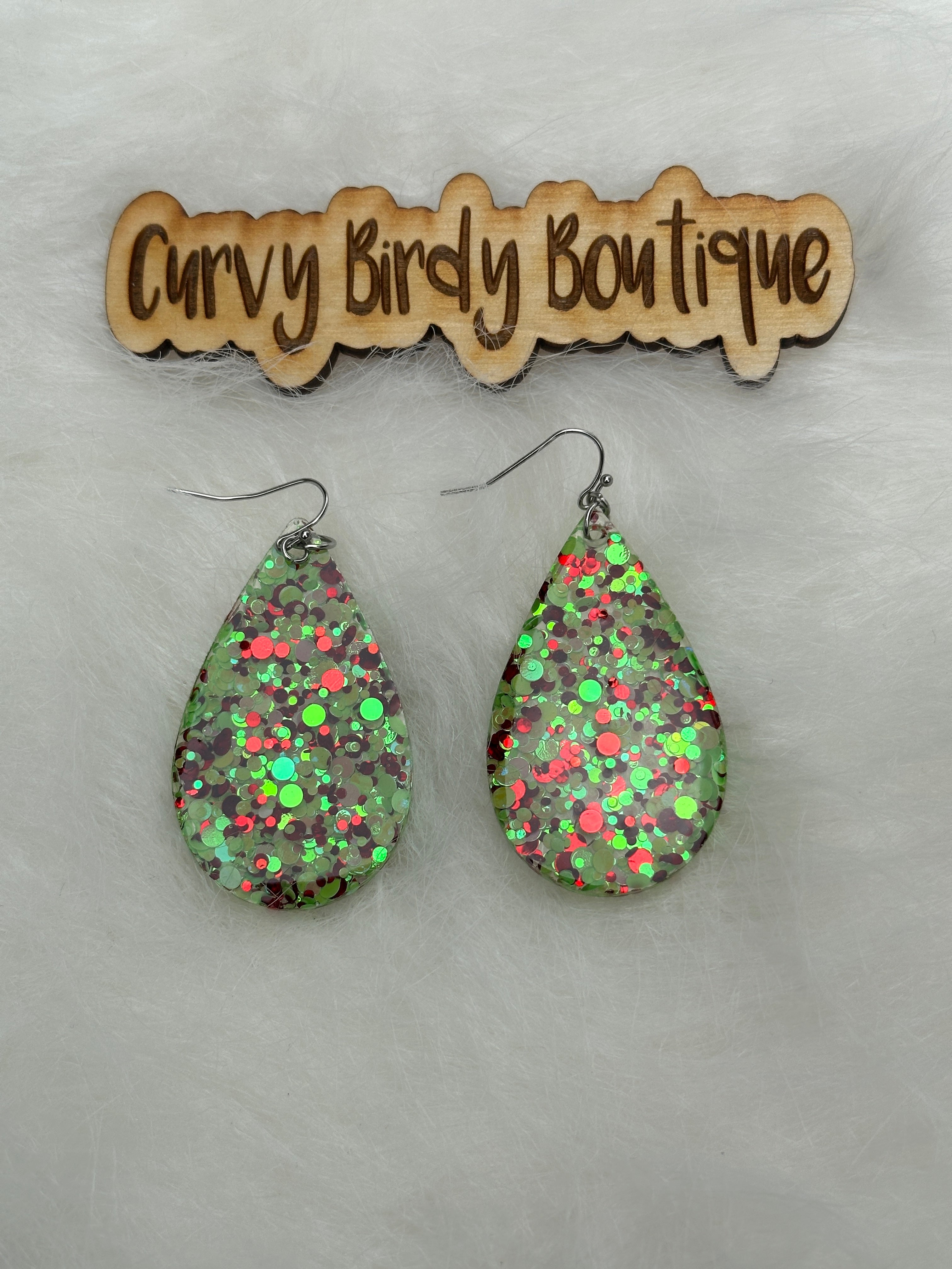 Joyful Earrings Lime Green & Red