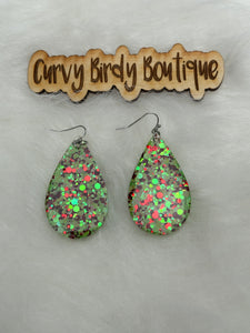 Joyful Earrings Lime Green & Red