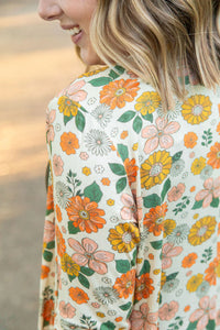 PREORDER - Classic Cardigan - Fall Boho Floral