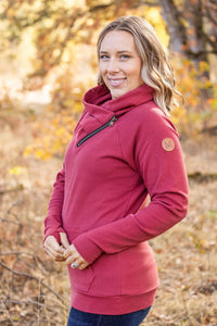 Classic Zoey ZipCowl Sweatshirt - Brick Red