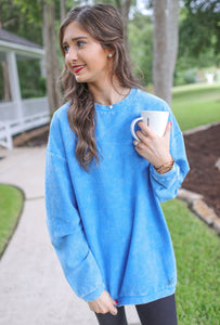 Andy Corded Vintage Pullover in Blue