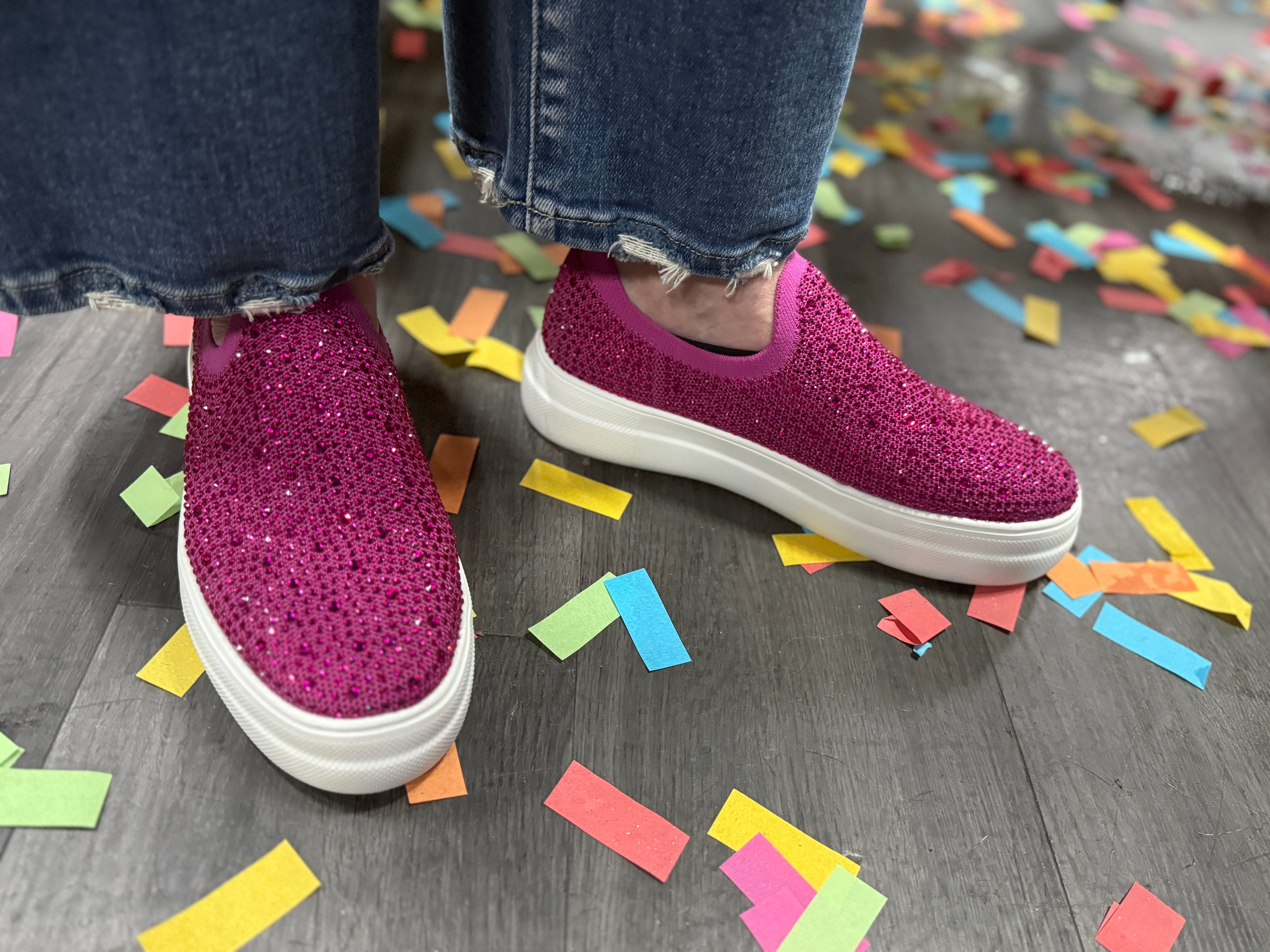 Crystal Fuchsia Slip On