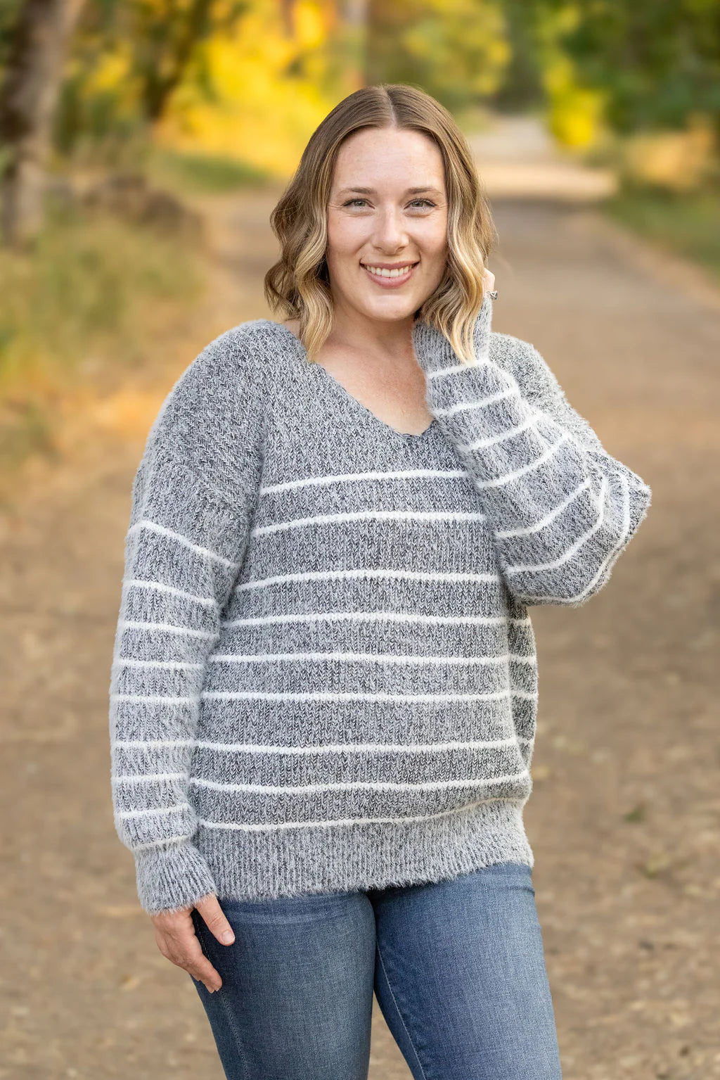 Cozy Striped Sweater in Black