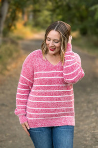 Cozy Striped Sweater in Red