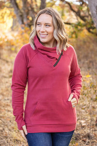 Classic Zoey ZipCowl Sweatshirt - Brick Red