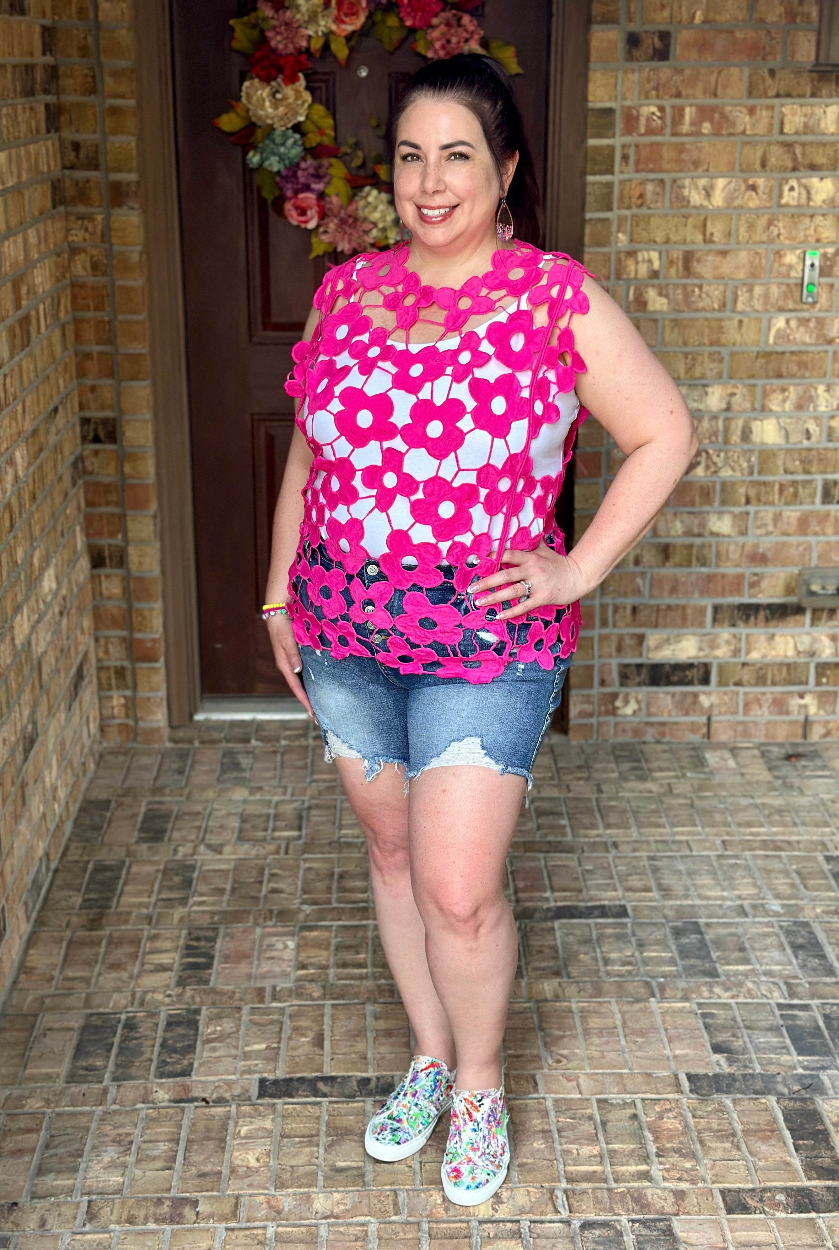 Scarlett Crochet Flower Top