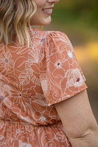 Emery Ruffle Top - Cocoa Floral