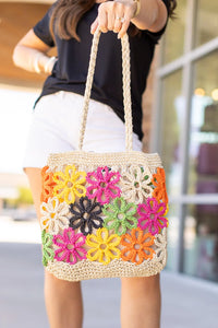 Floral Cinch Bag - Multi Colored