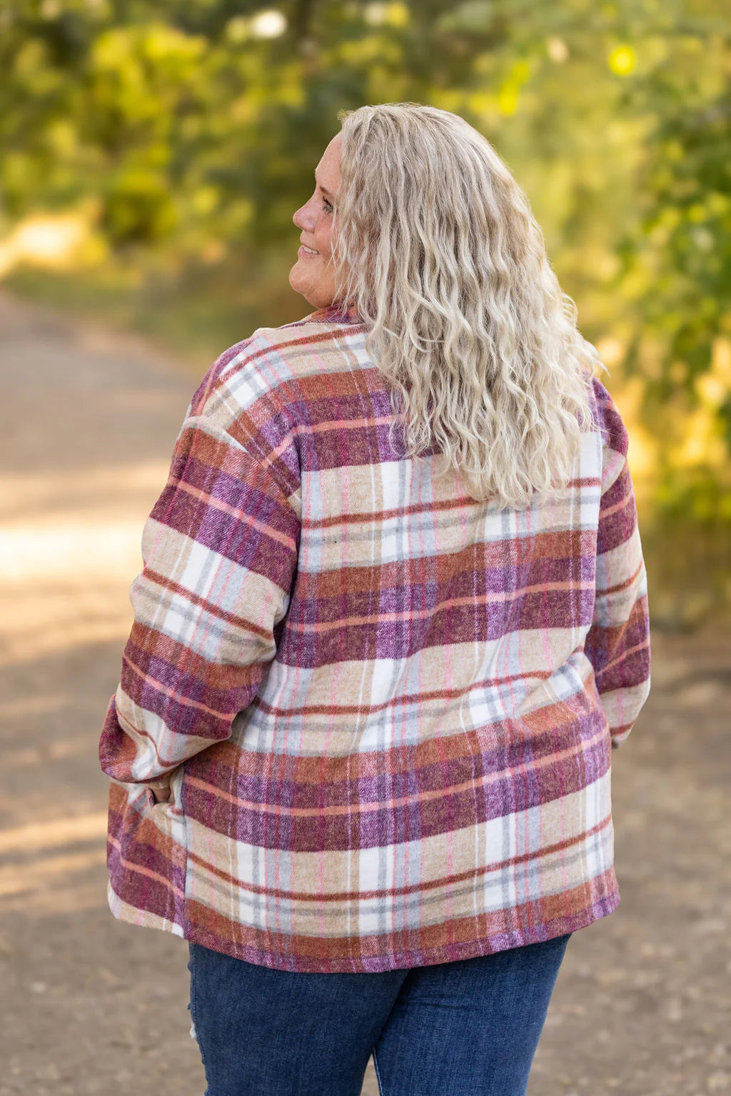 Norah Plaid Shacket - Sunset