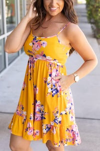 Rory Ruffle Dress - Golden Floral - FINAL SALE