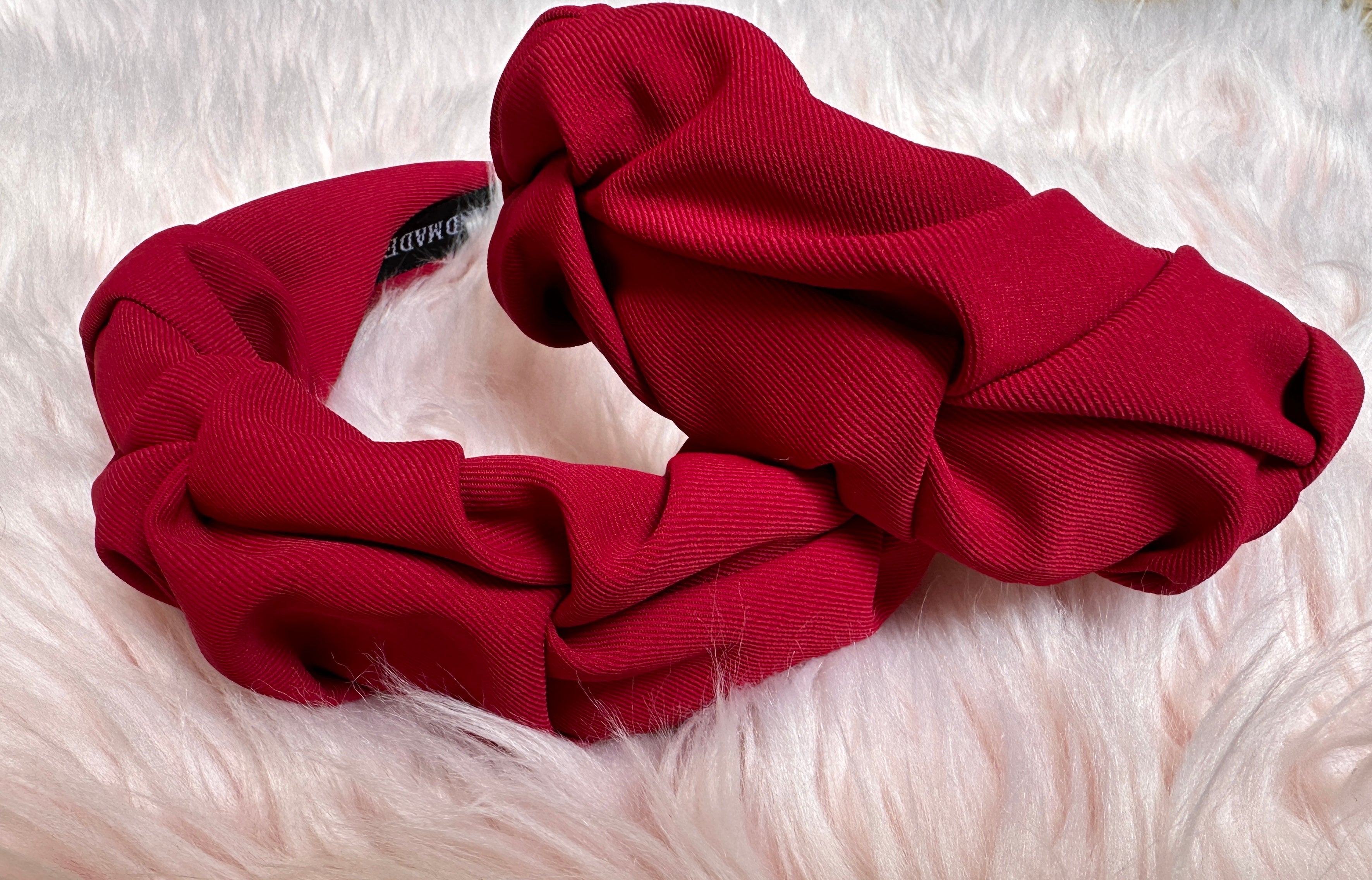 Ruched Burgundy Headband