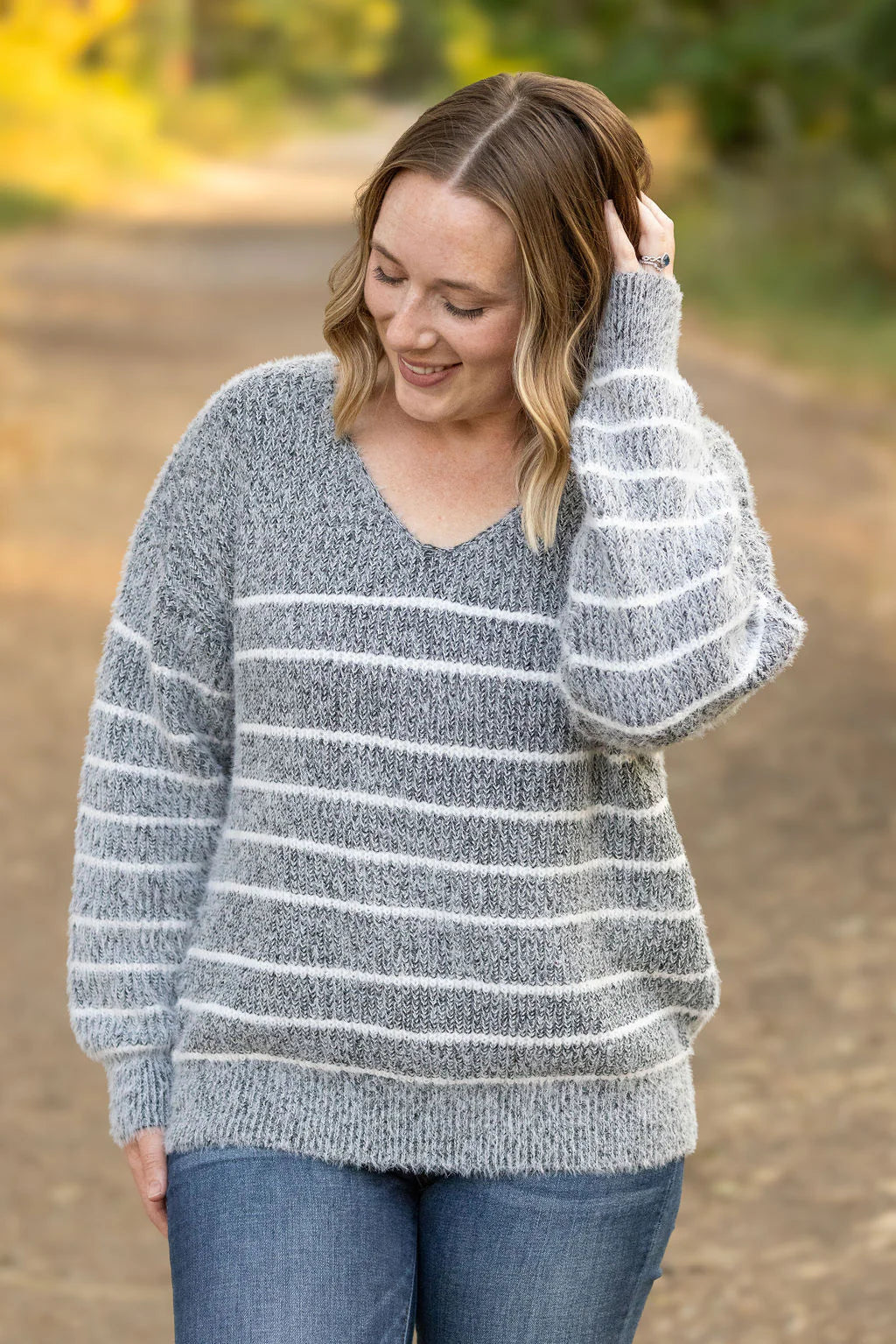 Cozy Striped Sweater in Black