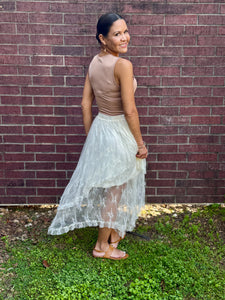 Boho Lace Tiered Skirt