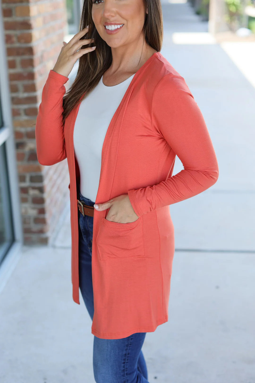 PREORDER - Classic Cardigan - Pumpkin