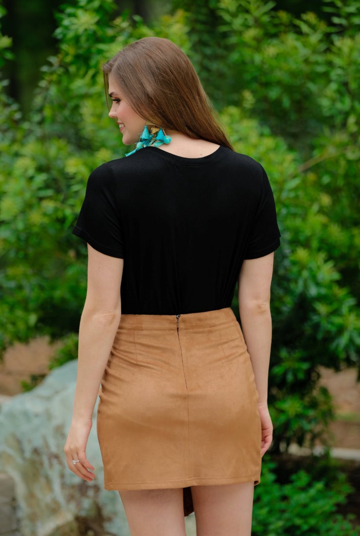 Suede Fringe Skirt