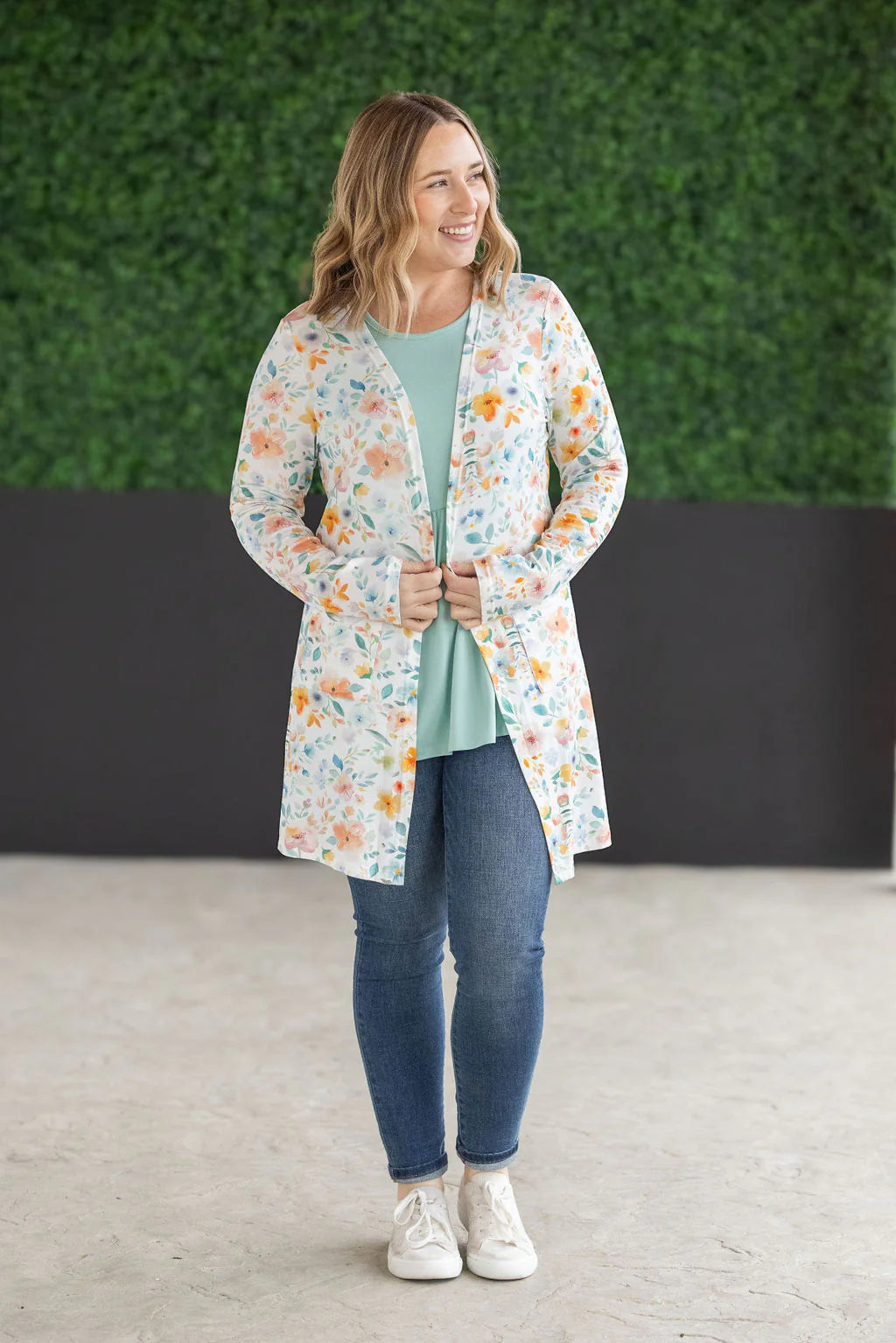 Classic Cardigan - Watercolor Floral