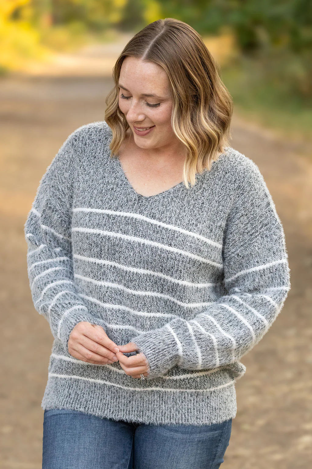 Cozy Striped Sweater in Black