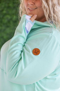 HalfZip Hoodie - Mint with Blue and Mint Checker MM EXCLUSIVE