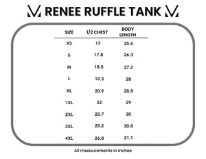 Renee Ruffle Tank - Tan Micro Floral