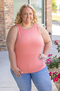 Tara Ribbed Tank - Coral