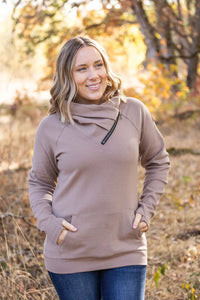 Classic Zoey ZipCowl Sweatshirt - Mocha