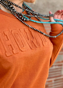 Howdy Embossed Sweatshirt