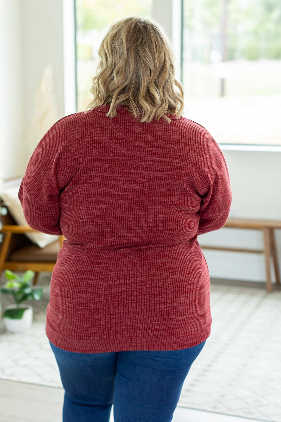 Brittney Button Sweater in Berry