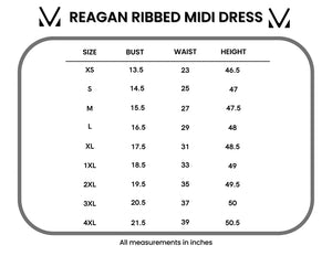 Reagan Ribbed Midi Dress - Rust