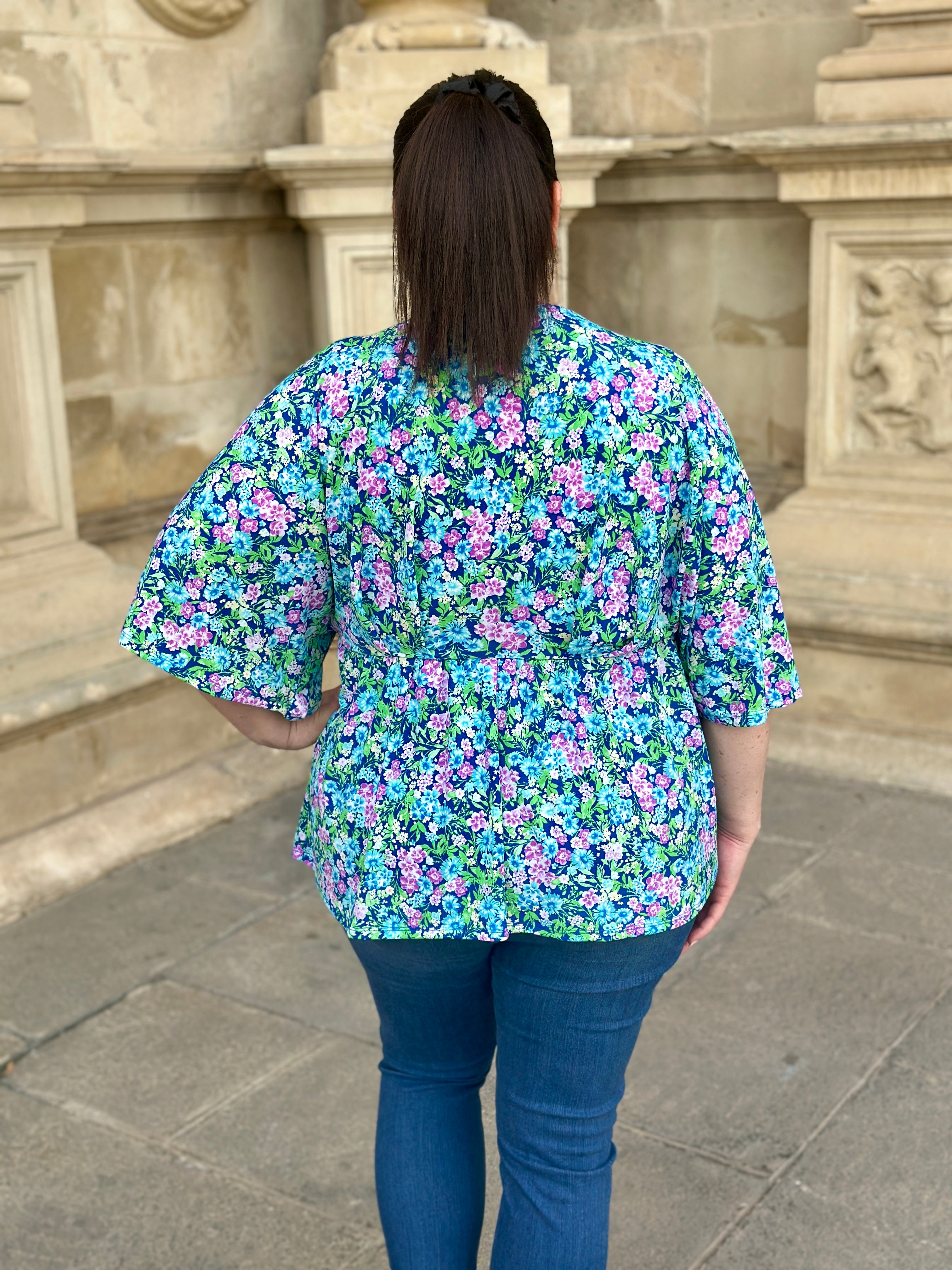 Floral Day Dreamer Top in Navy