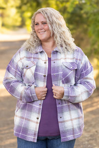 Norah Plaid Shacket - Purple and Gold