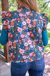 Gwen Floral Puffer Vest