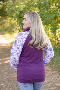 Zoey ZipCowl - Plum and Purple Floral