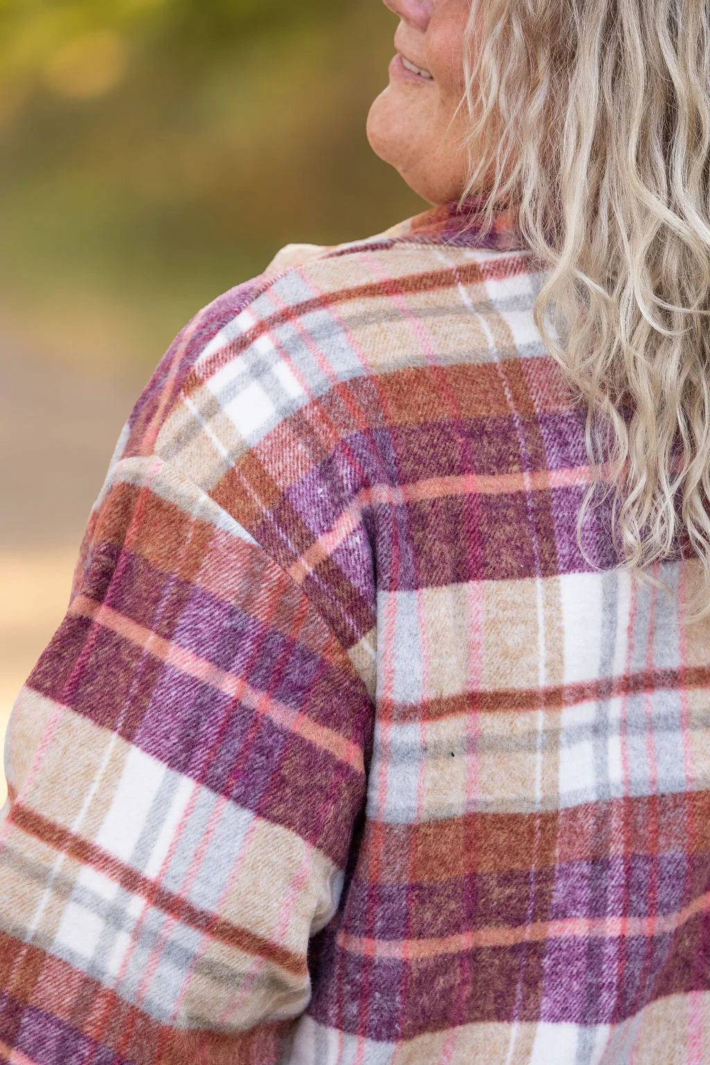 Norah Plaid Shacket - Sunset