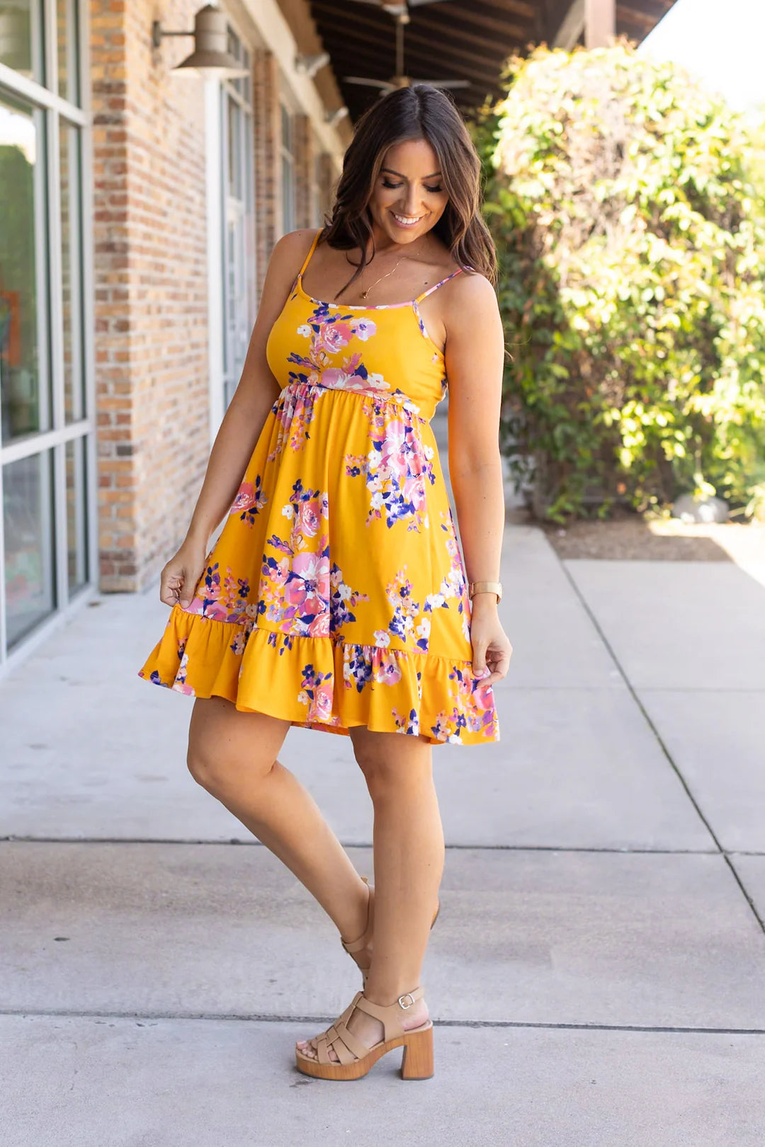 Rory Ruffle Dress - Golden Floral - FINAL SALE