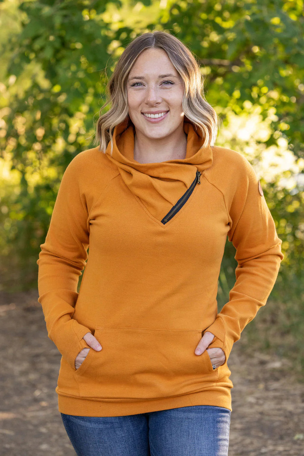 Classic Zoey ZipCowl Sweatshirt - Camel