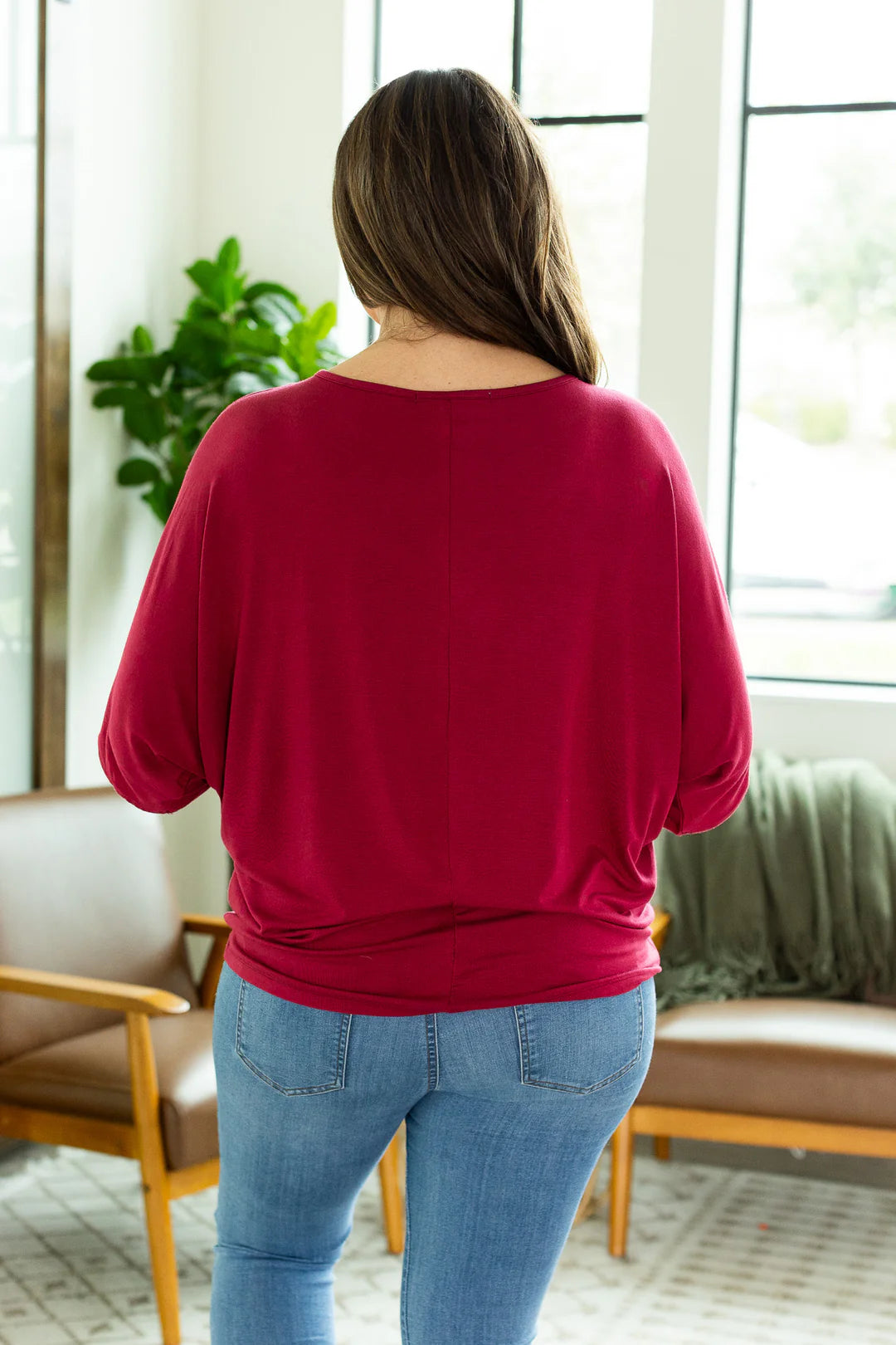 Darcy Dolman Top - Burgundy