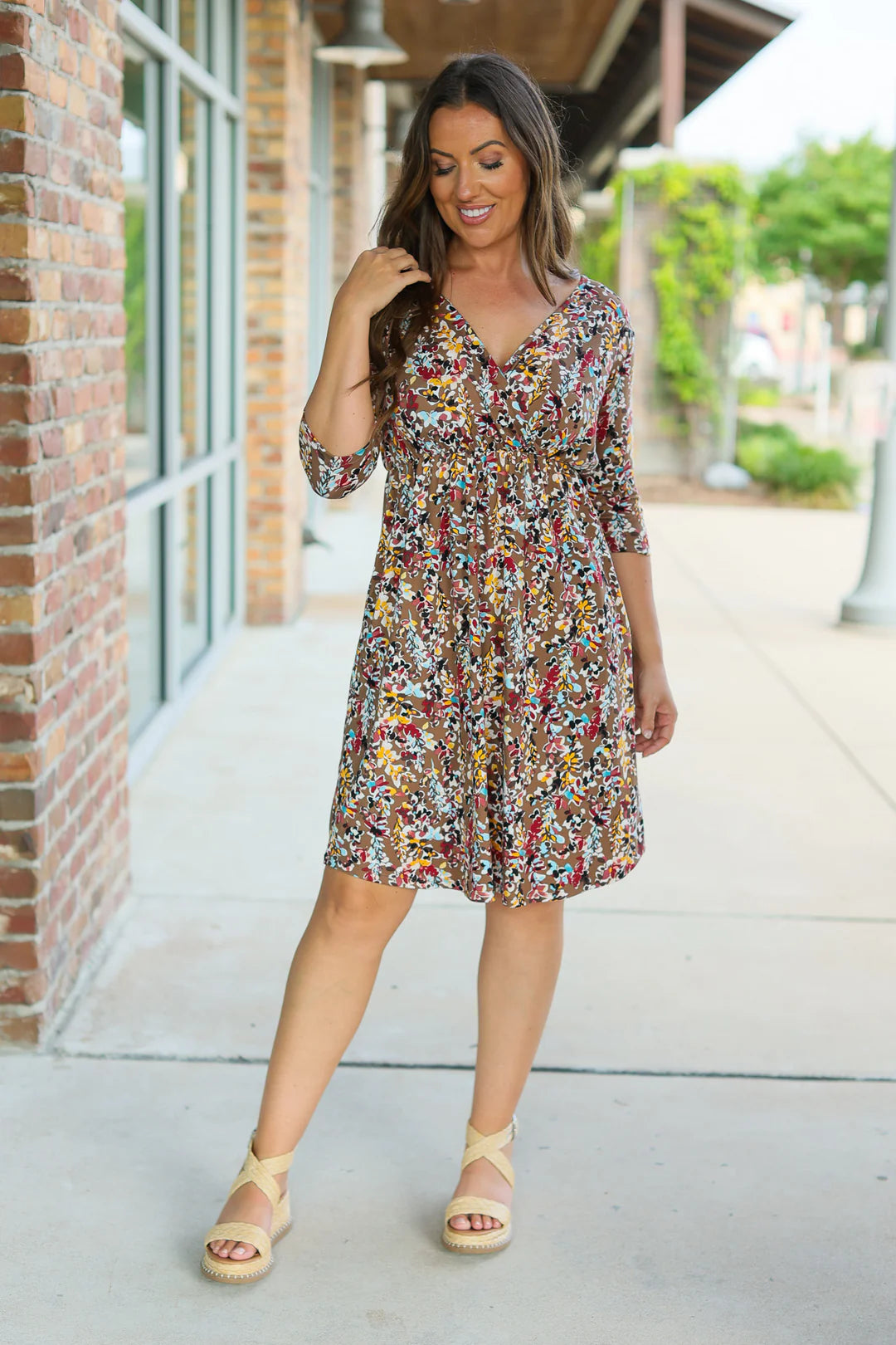 Taylor Dress in Mocha Floral